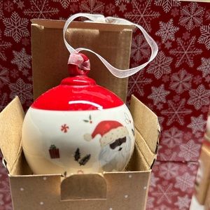 African American Santa Round Ornaments